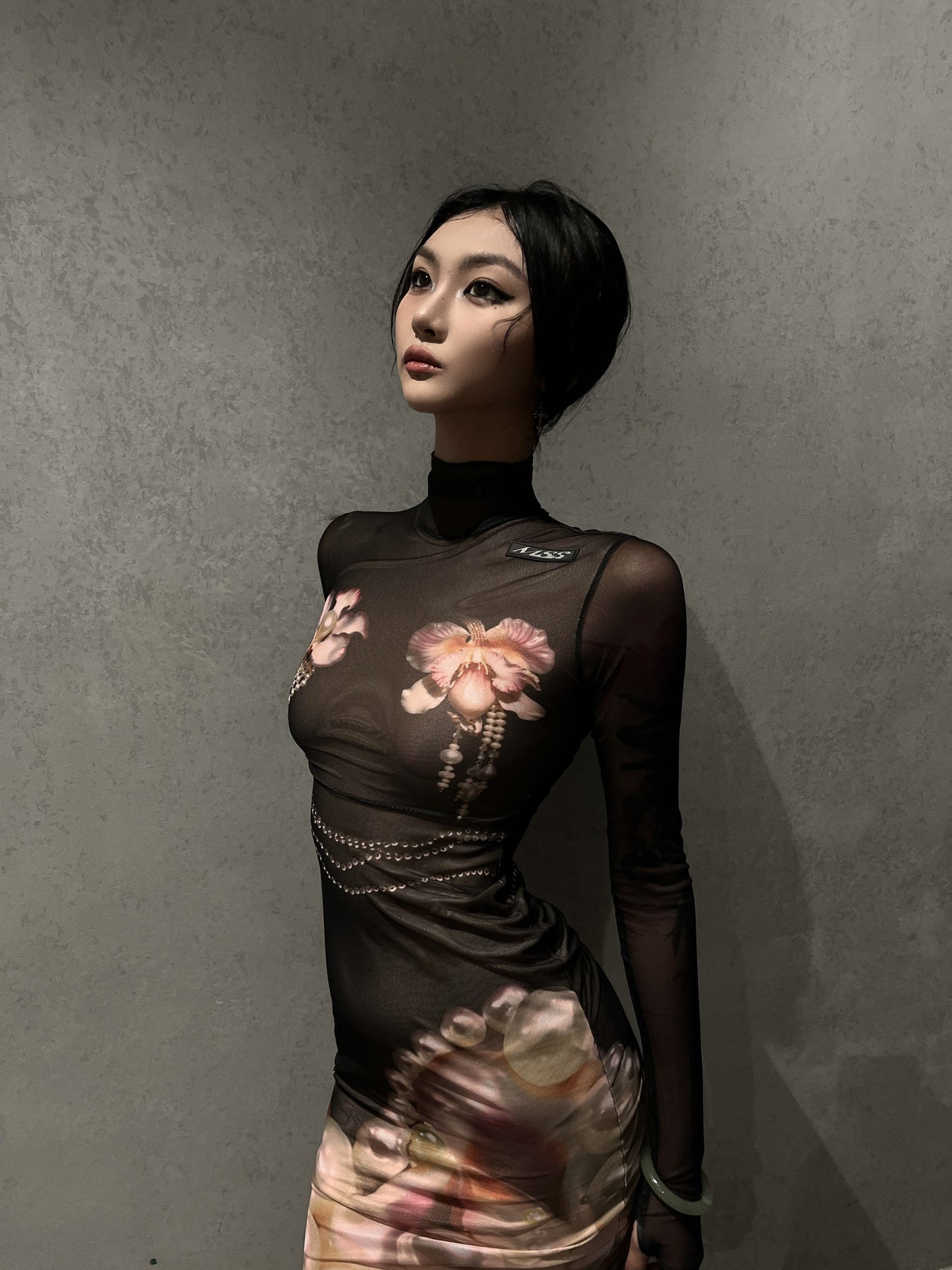 Pearl Printing Dress