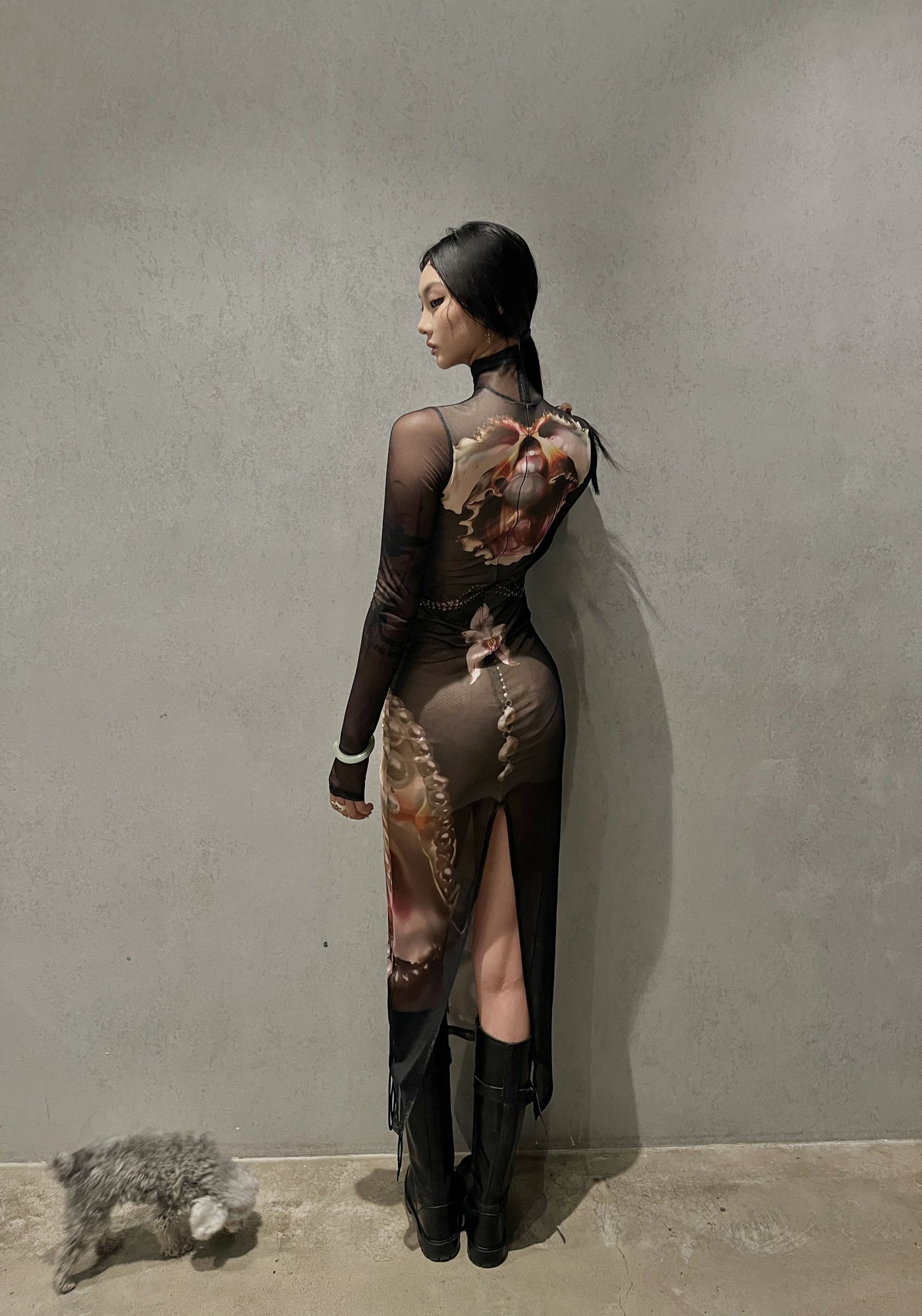 Pearl Printing Dress