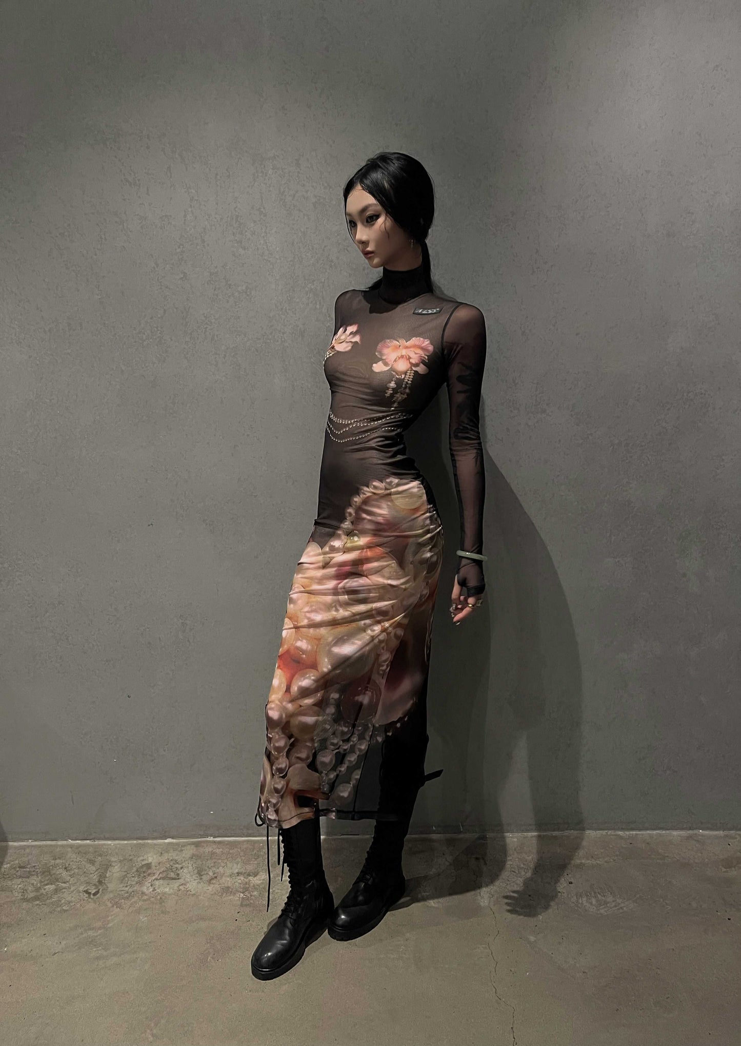 Pearl Printing Dress