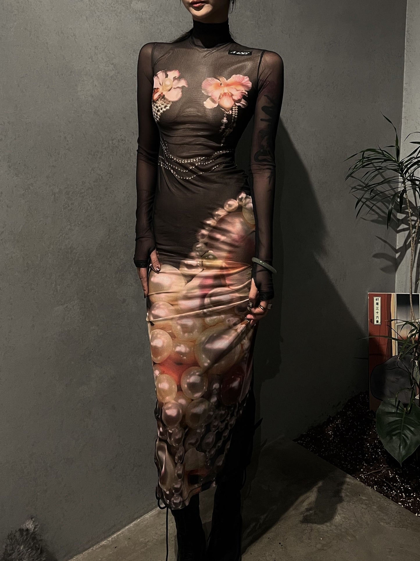 Pearl Printing Dress